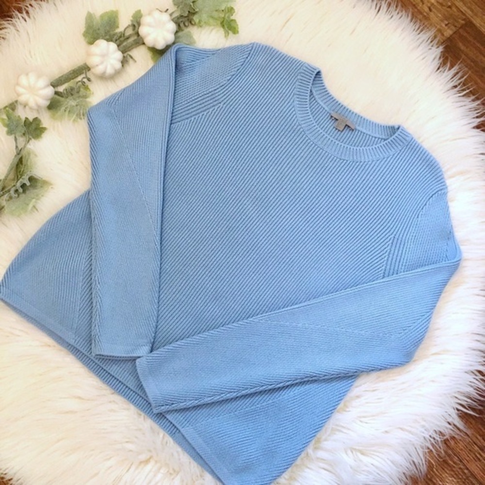 COS Knitted Sweater in light blue, crew neck